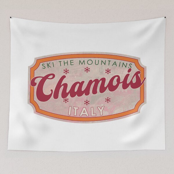 Item preview, Chamois, Italy, Ski, textured skiing badge designed and sold by Wanderful-roads.