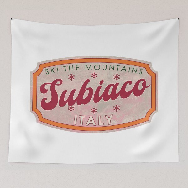 Item preview, Subiaco, Italy, Ski, textured skiing badge designed and sold by Wanderful-roads.
