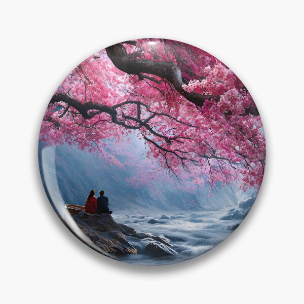 Item preview, Serene River Beneath Blossoming Cherry Trees designed and sold by Artessie.