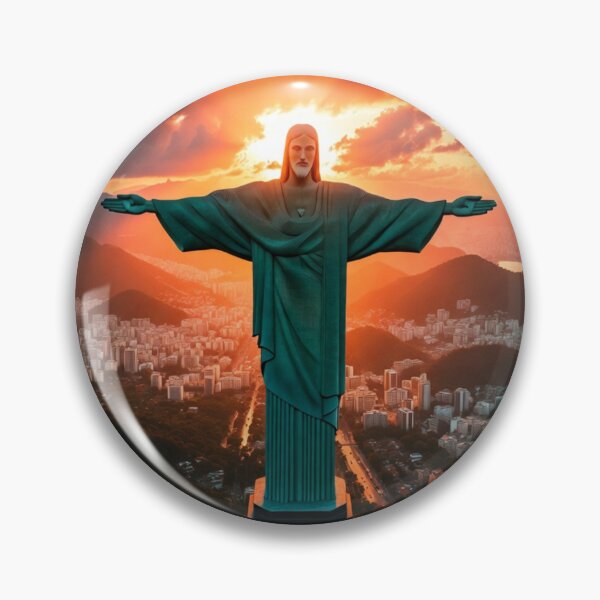 Item preview, Epic aerial view of Christ the Redeemer statue at golden hour designed and sold by NiceArtsPlace.