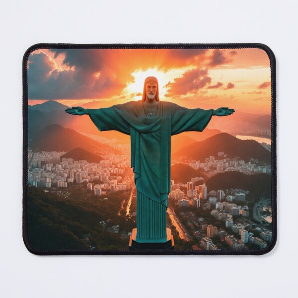 Item preview, Epic aerial view of Christ the Redeemer statue at golden hour designed and sold by NiceArtsPlace.