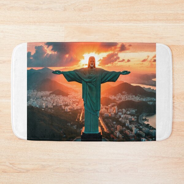 Item preview, Epic aerial view of Christ the Redeemer statue at golden hour designed and sold by NiceArtsPlace.