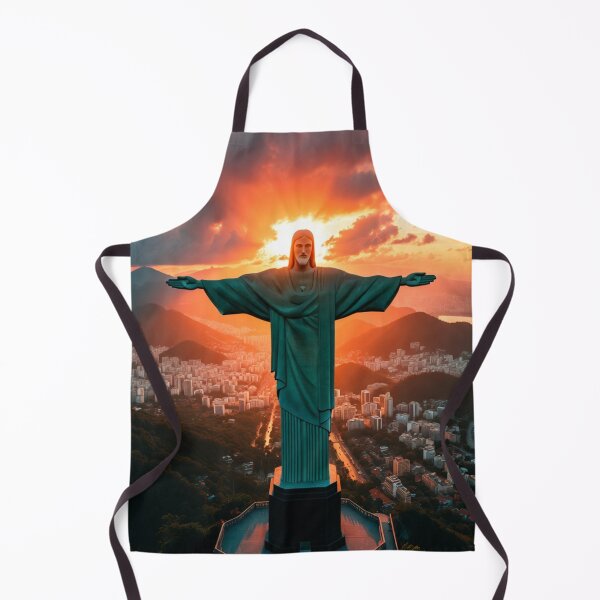 Item preview, Epic aerial view of Christ the Redeemer statue at golden hour designed and sold by NiceArtsPlace.