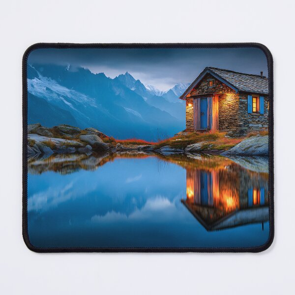 Item preview, Serene Mountain Reflection in Quiet Waters at Dawn designed and sold by Artessie.