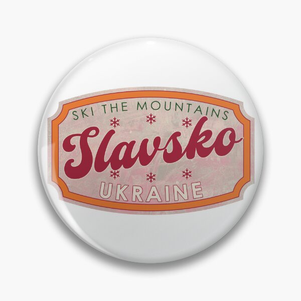 Item preview, Slavsko, Ukraine, Ski, textured skiing badge designed and sold by Wanderful-roads.