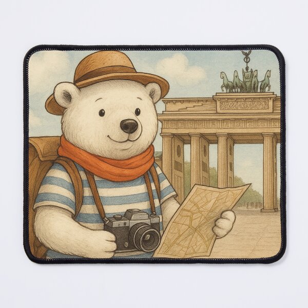 Item preview, A little polar bear exploring the Brandenburg Gate designed and sold by Mauswohn.