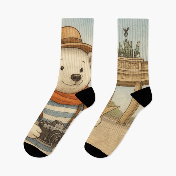 Item preview, A little polar bear exploring the Brandenburg Gate designed and sold by Mauswohn.