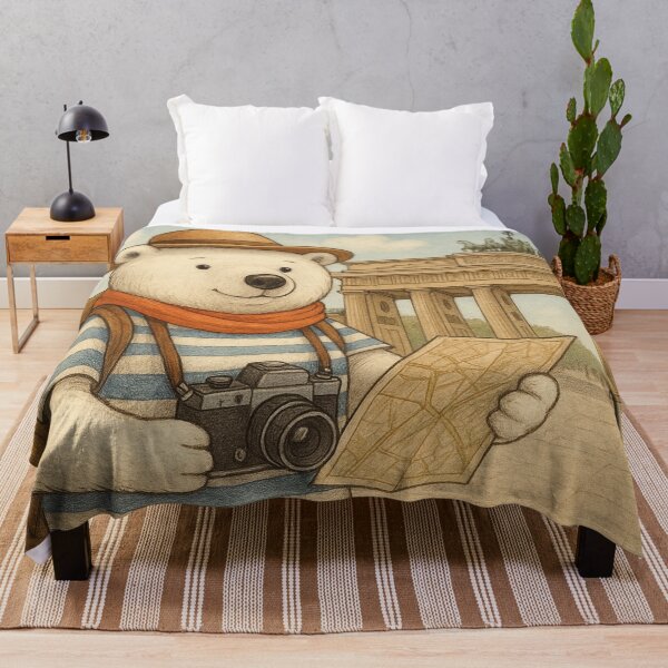 Item preview, A little polar bear exploring the Brandenburg Gate designed and sold by Mauswohn.