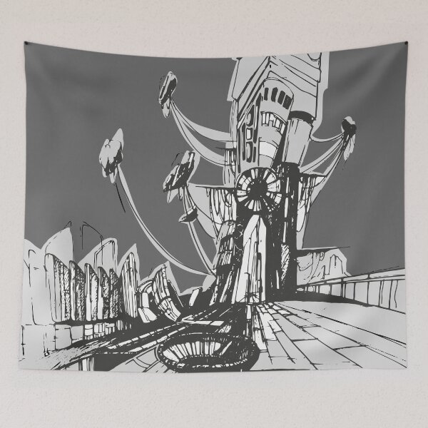 Item preview, Dystopian Docking Station | Industrial Marker Sketch designed and sold by SKETCHYANDGRAPHIC.