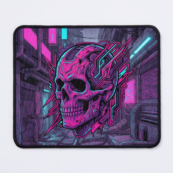 Item preview, Neon Mecha Skull Solarpunk Cyberpunk 2026 designed and sold by MarCinu Art.