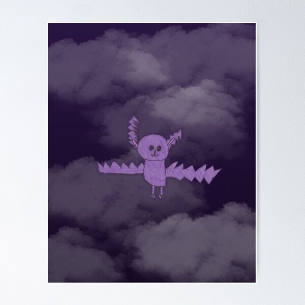 Item preview, Lilac Bat in Dark Sky Illustration designed and sold by nimbfeja.