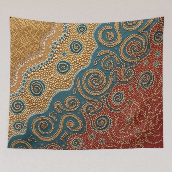 Item preview, Aboriginal Inspired Dot Art - Near Beach Lava designed and sold by GrinGalore.