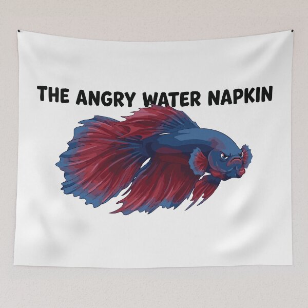 Item preview, The Angry Water Napkin Funny Betta Fish Meme designed and sold by Petzzz.