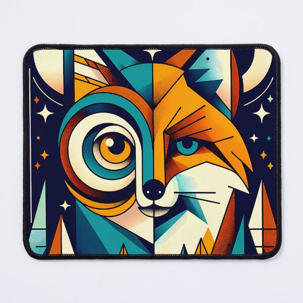 Item preview, Geometric Fox and Owl Night Portrait designed and sold by InkSmithery.