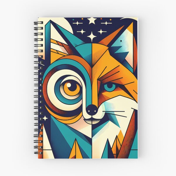Item preview, Geometric Fox and Owl Night Portrait designed and sold by InkSmithery.