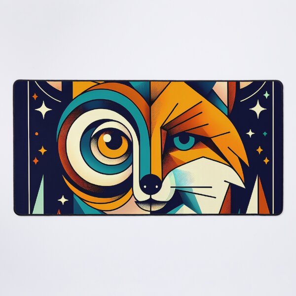Item preview, Geometric Fox and Owl Night Portrait designed and sold by InkSmithery.