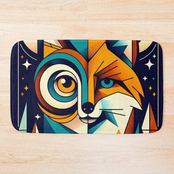 Item preview, Geometric Fox and Owl Night Portrait designed and sold by InkSmithery.