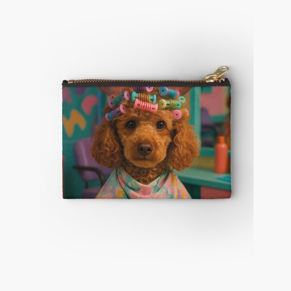 Item preview, Poodle in the hair salon, curly locks under the hair dryer designed and sold by Mauswohn.