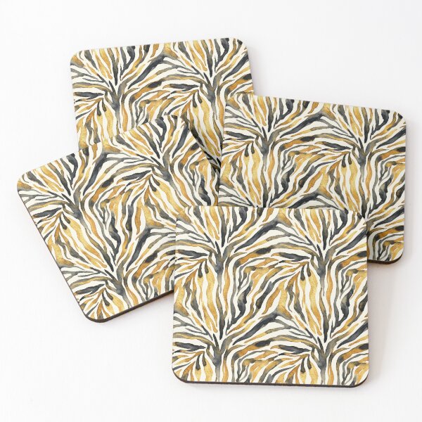 Artikelvorschau, Gold-schwarzes Zebra-Printmuster entworfen und verkauft von NdesignTrend.