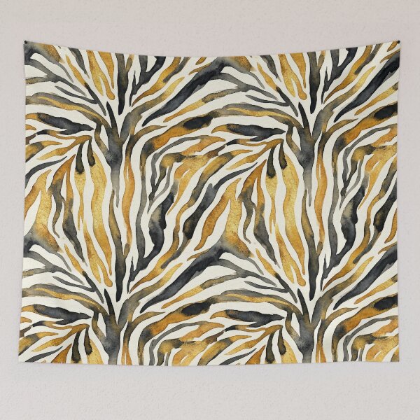 Artikelvorschau, Gold-schwarzes Zebra-Printmuster entworfen und verkauft von NdesignTrend.
