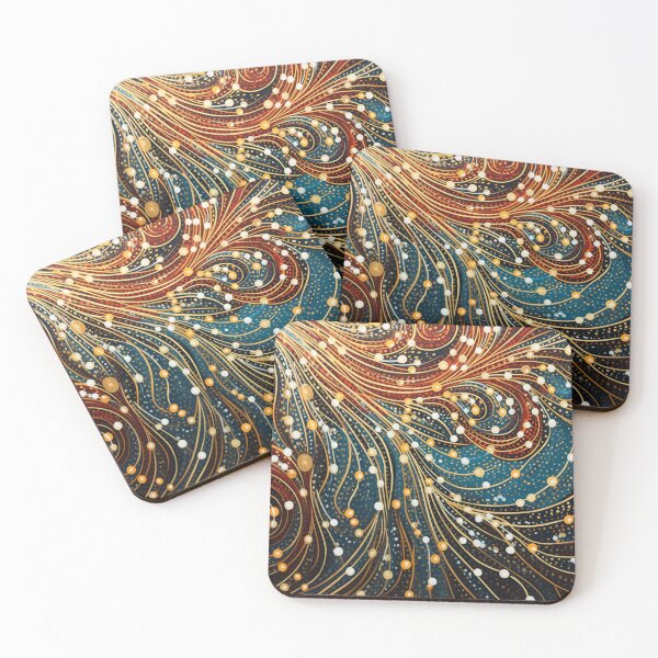 Item preview, Aboriginal Inspired Dot Art - Gold Swirls designed and sold by GrinGalore.