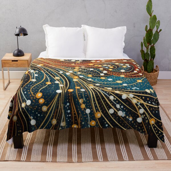 Item preview, Aboriginal Inspired Dot Art - Gold Swirls designed and sold by GrinGalore.
