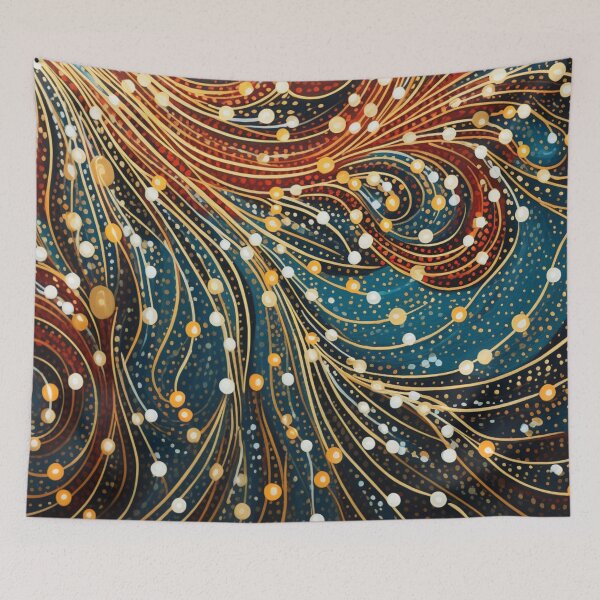 Item preview, Aboriginal Inspired Dot Art - Gold Swirls designed and sold by GrinGalore.