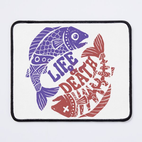 Item preview, Life and Death Pisces Paradox designed and sold by Cute & Funny Hand-Drawn Prints | Happy Doodle Friends Shop.