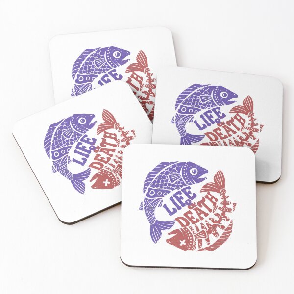 Item preview, Life and Death Pisces Paradox designed and sold by Cute & Funny Hand-Drawn Prints | Happy Doodle Friends Shop.