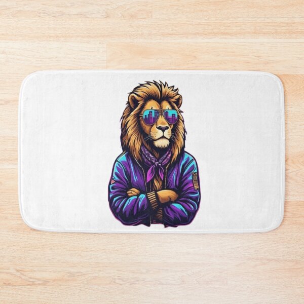 Item preview, Synthwave Lion - Retro Neon King designed and sold by RetroRascalStudio.