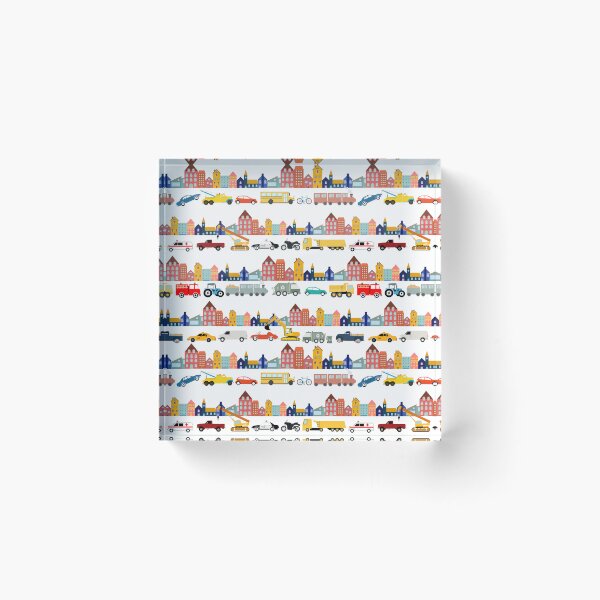 Item preview, City Transportation Vehicles Trucks Cars Kids Pattern designed and sold by idovedesign.