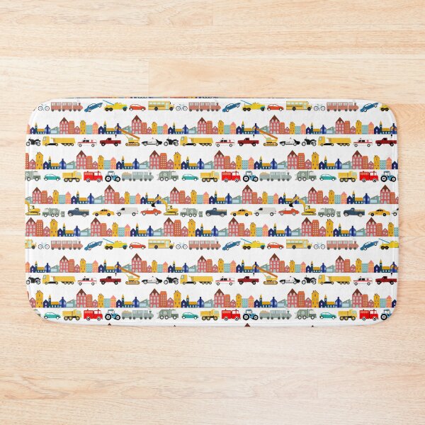 Item preview, City Transportation Vehicles Trucks Cars Kids Pattern designed and sold by idovedesign.