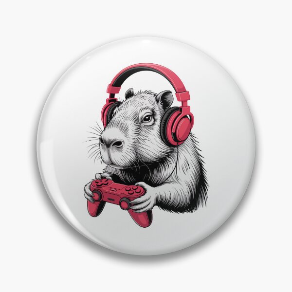 Item preview, Capybara Gamer with Headphones designed and sold by jkrphoto.
