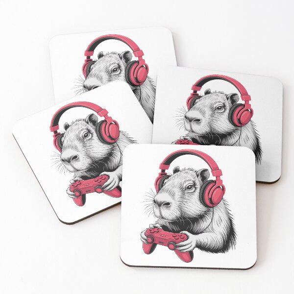 Item preview, Capybara Gamer with Headphones designed and sold by jkrphoto.