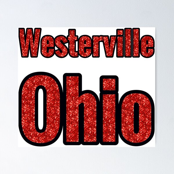 Item preview, Nombre de la ciudad de Westerville, Ohio, con diamantes de imitación rojos designed and sold by TheIconSmith.
