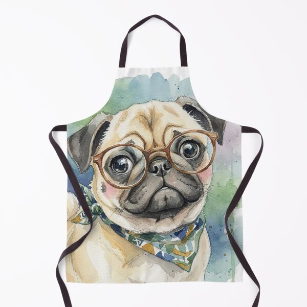 Item preview, Cute Watercolor Pug with Glasses  designed and sold by InovArtS.