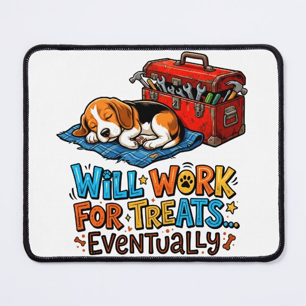 Item preview, Will Work For Treats Eventually Beagle Humor T-Shirt designed and sold by Tong4130.