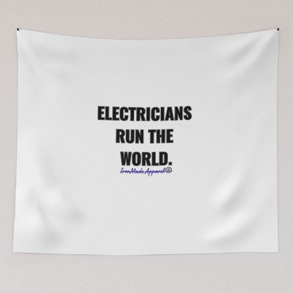 Item preview, Electricians Run The World T-Shirt – Bold Lineman Pride Graphic Tee for Skilled Trades Pros designed and sold by IronMade Apparel.