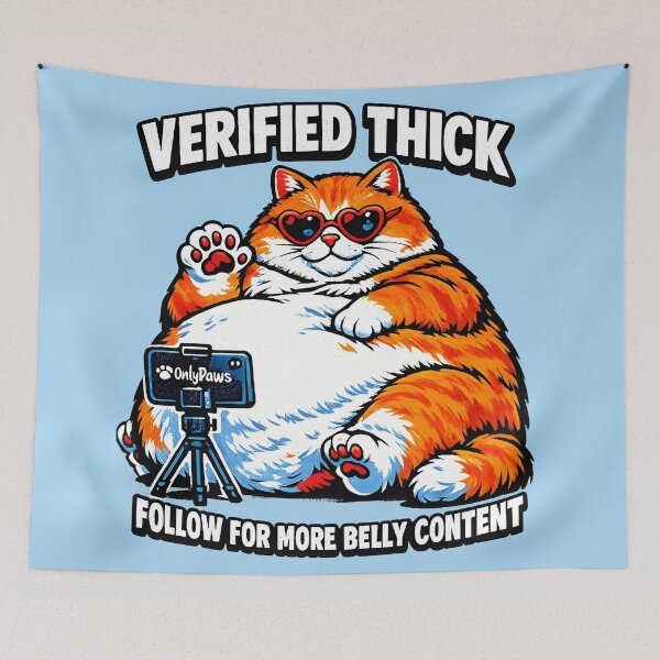 Item preview, Funny Fat Cat OnlyPaws Influencer – Follow For Belly designed and sold by WAUZ.