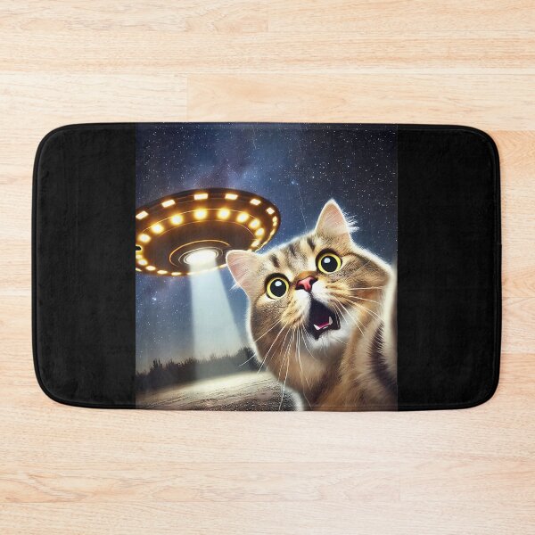 Item preview, Funny Cat Selfie With Alien UFO  designed and sold by ElliKlemato.