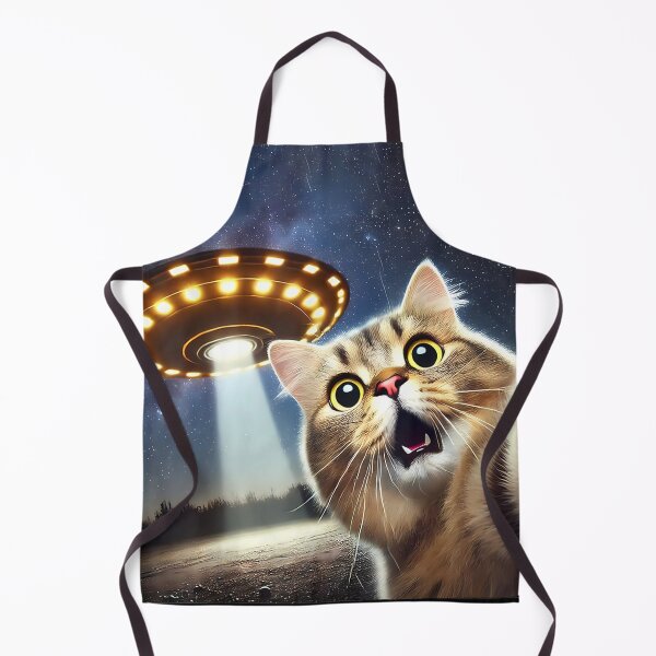 Item preview, Funny Cat Selfie With Alien UFO designed and sold by ElliKlemato.