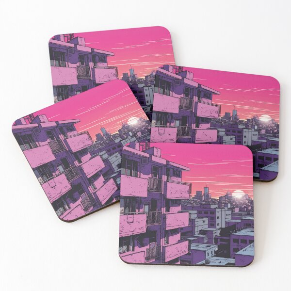 Item preview, Urban skyline at sunset in retro anime style designed and sold by Mauswohn.