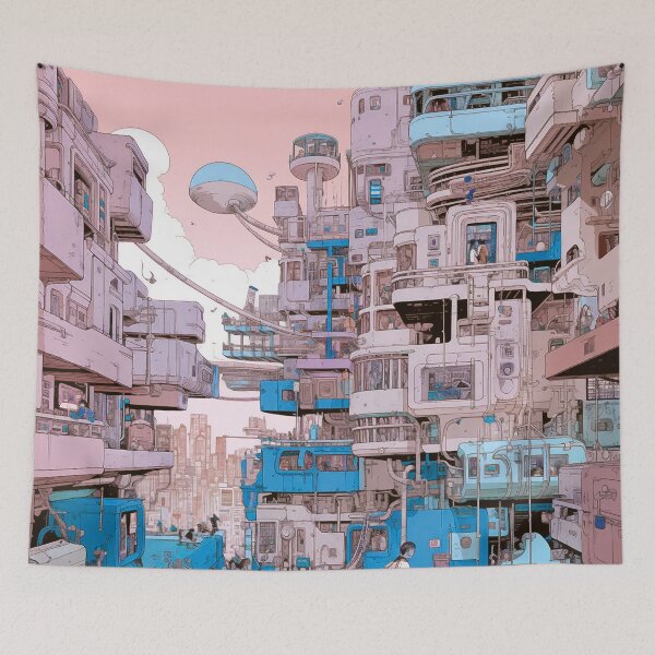 Item preview, Futuristic city of the future, modular architecture, anime designed and sold by Mauswohn.