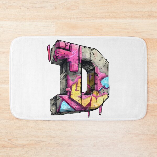 Item preview, Graffiti Letter D - Neon Pink Yellow Street Art Initial Print designed and sold by DesignArtist.ia.