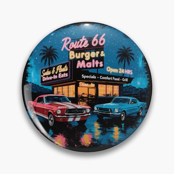 Item preview, 1965 Mustang Fastback Retro Neon Diner - 289 V8 Pony Car Synthwave designed and sold by EdGraphy.