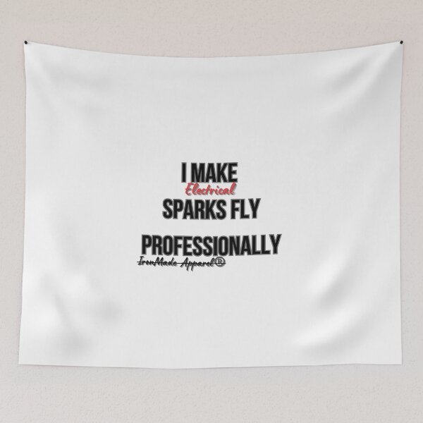Item preview, I Make Sparks Fly Professionally Electrician Shirt – Funny Electrical Worker Pride Tee for Linemen & Contractors designed and sold by IronMade Apparel.