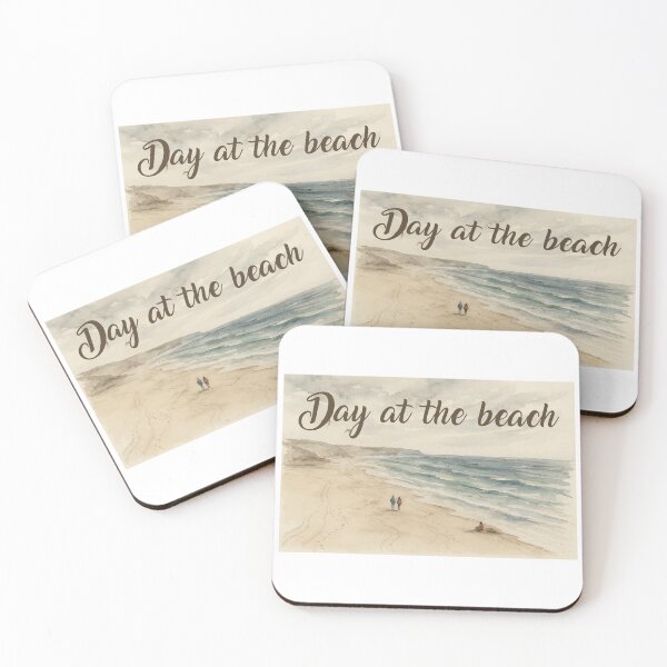 Item preview, Day at the Beach Soft Watercolor Coastal Landscape Art designed and sold by PixelWaveBD.