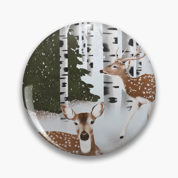 Item preview, Birch forest and spotted deers designed and sold by prntsystm.