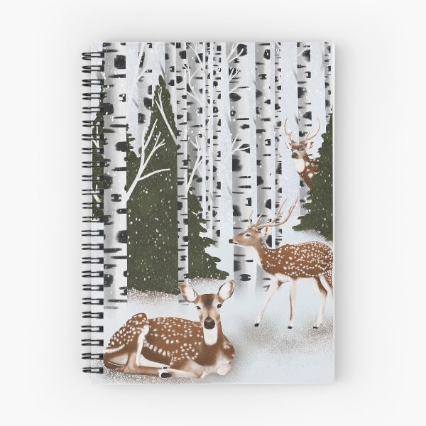 Item preview, Birch forest and spotted deers designed and sold by prntsystm.