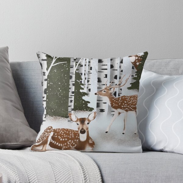 Item preview, Birch forest and spotted deers designed and sold by prntsystm.
